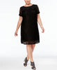 Sangria W Plus Crew Neck Short Sleeve Black Dress Size 16W